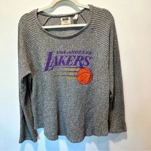 Vintage Tailgate Los Angeles Lakers Waffle Knit Long Sleeve Top Women’s size L